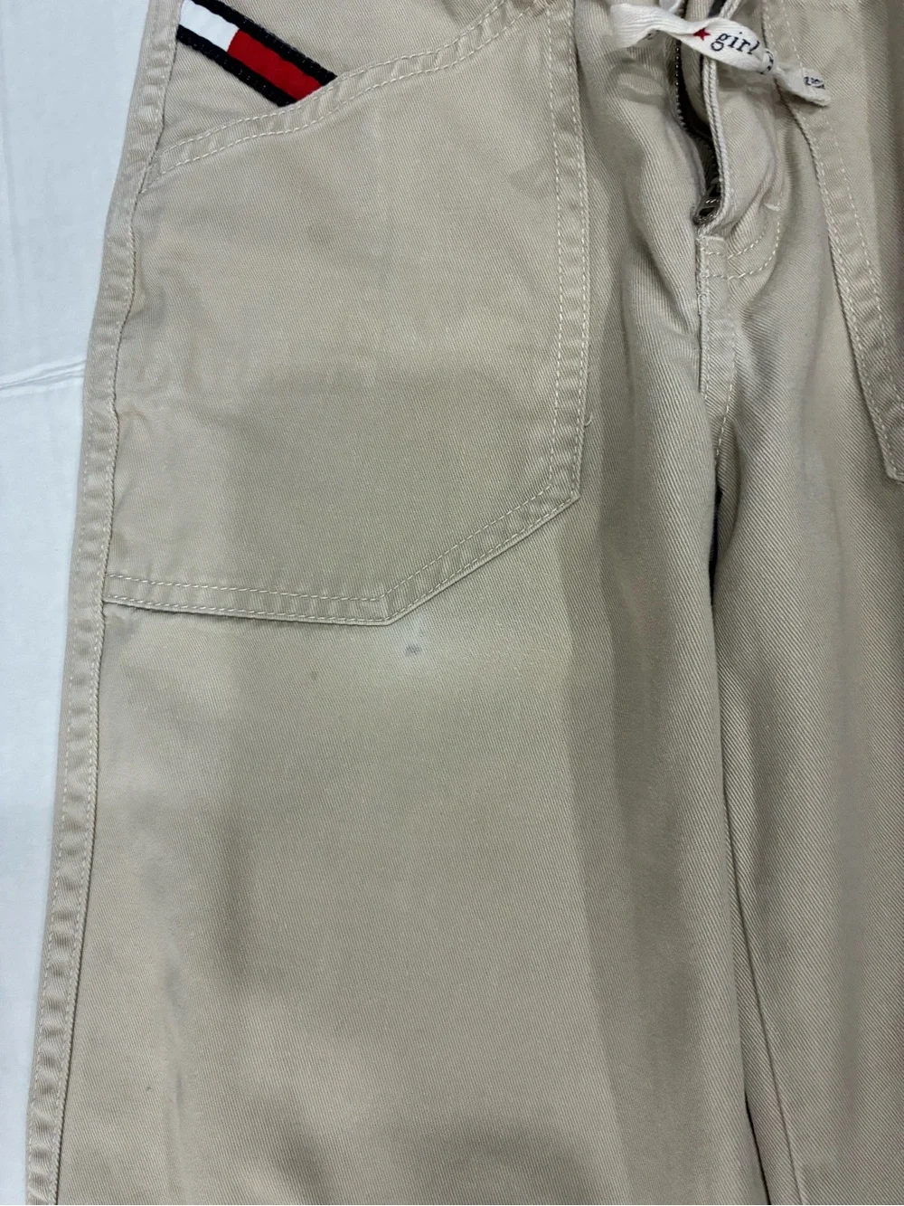 VTG Tommy Hilfiger Girls 2pc Outfit Set Size 7 Pastel Shirt Cargo Pants